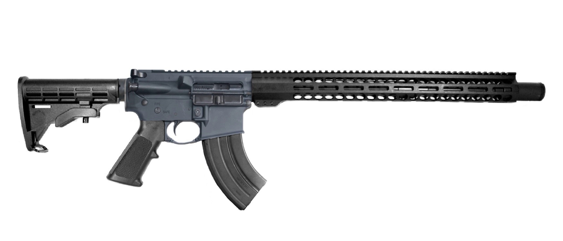 P2A PATRIOT 16" 7.62x39 1/10 Carbine Length Melonite M-LOK Rifle with Flash Can - GRAY/BLK