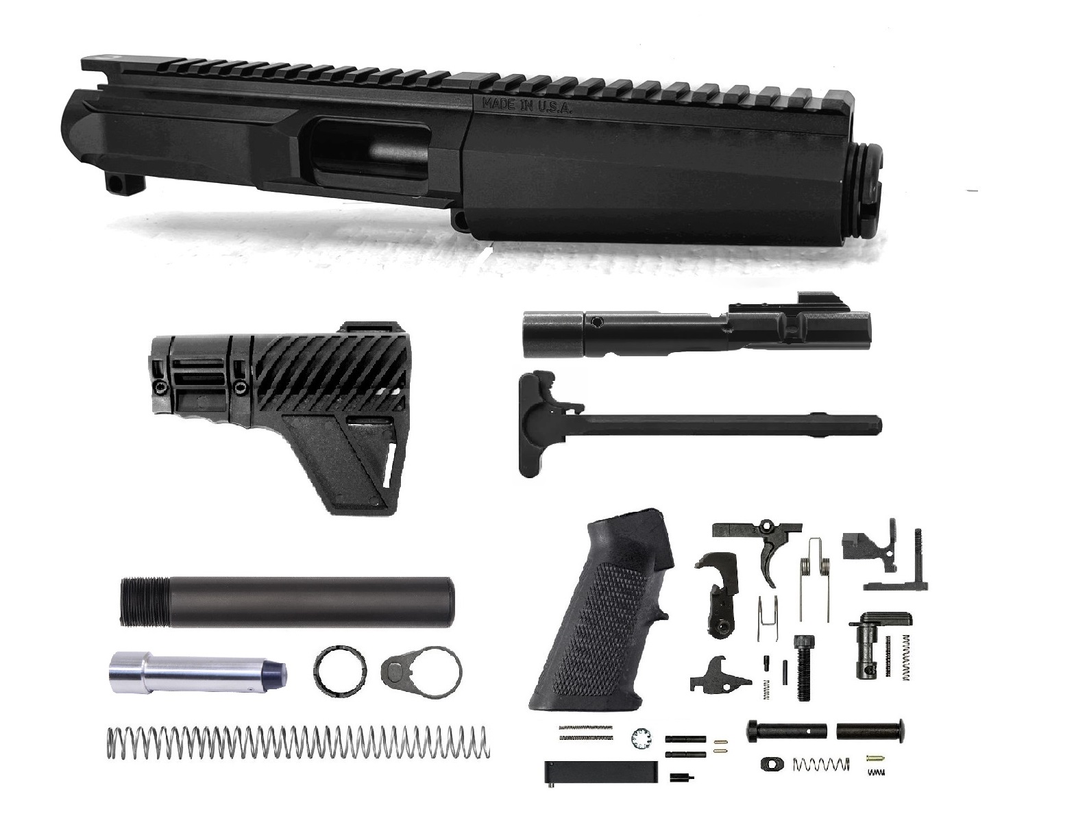 3 inch AR-15 AR-V MP5 Style 45 ACP Pistol Caliber Melonite Upper w/Can Complete Kit
