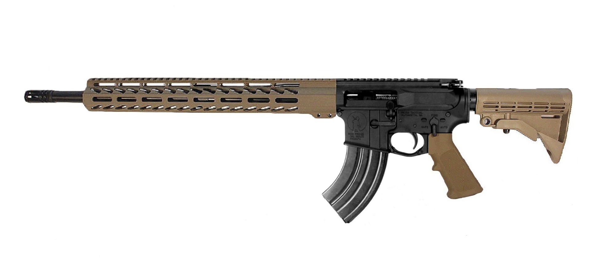 18 inch LEFT HAND 7.62x39 AR-15 Rifle BLK/ FDE