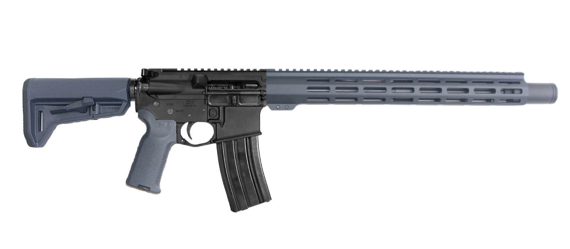 P2A PATRIOT 14.5" 5.56 NATO 1/7 Carbine Length Melonite M-LOK Rifle with Can - Pinned & Welded - BLK/GRAY