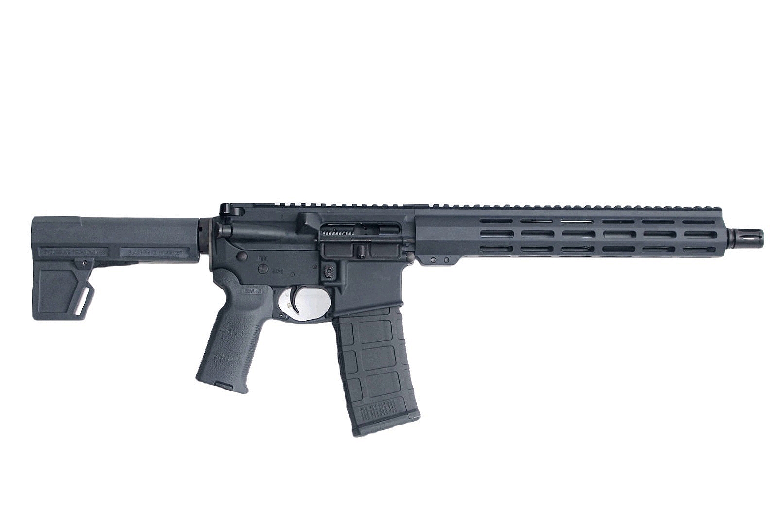 12.5 inch AR-15 5.56 NATO Pistol | Magpul Stealth Gray
