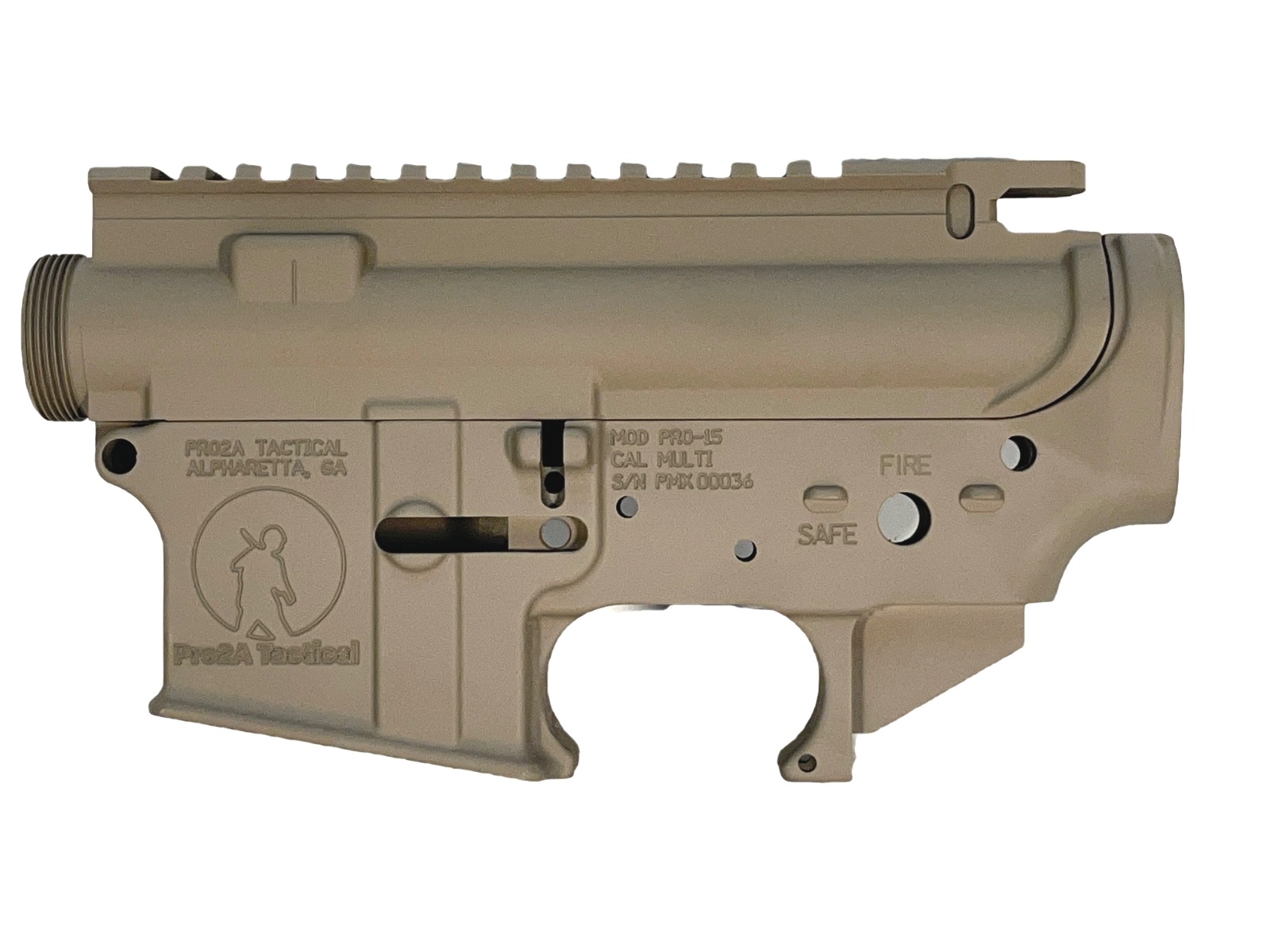 Pro2a Tactical FDE AR-15 Stripped Upper / Lower Receiver Set