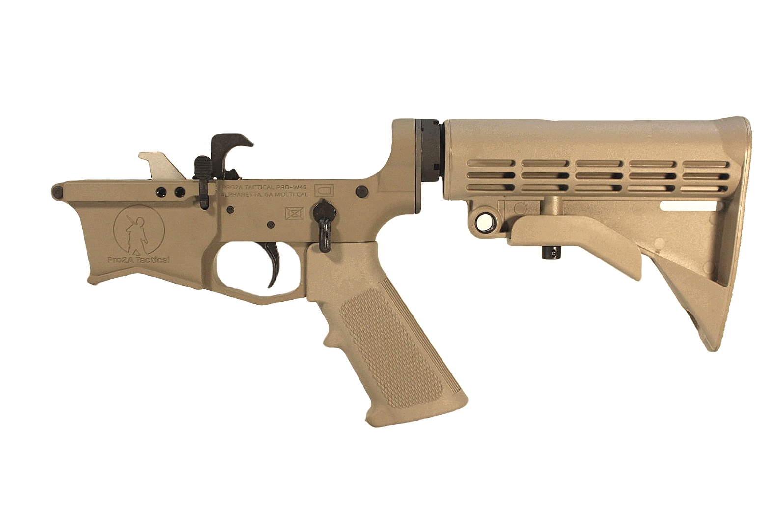 Complete Rifle AR-15 45ACP/10mm AR-45 Billet Lower Receiver FDE Color | Pro2A Tactical