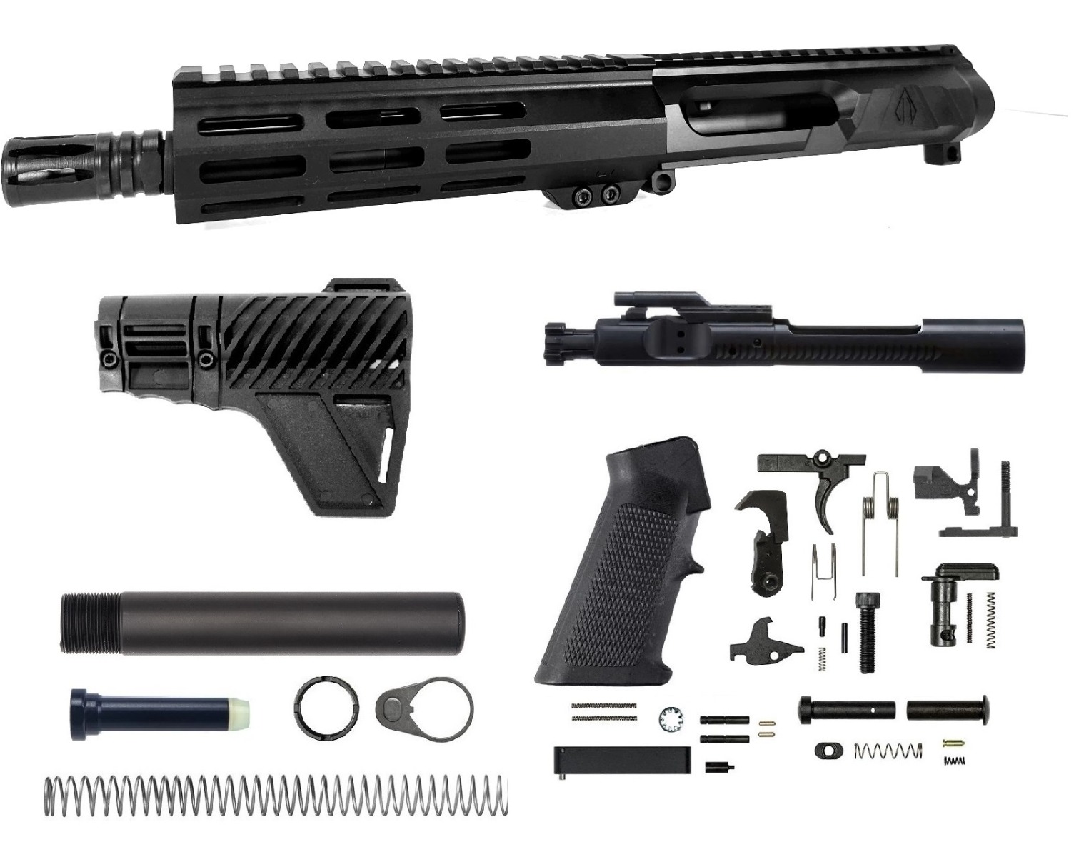 7.5 inch AR-15 LEFT HANDED AR-15 Non Reciprocating Side Charging 350 Legend Nitride Upper Complete Kit | Pro2A Tactical