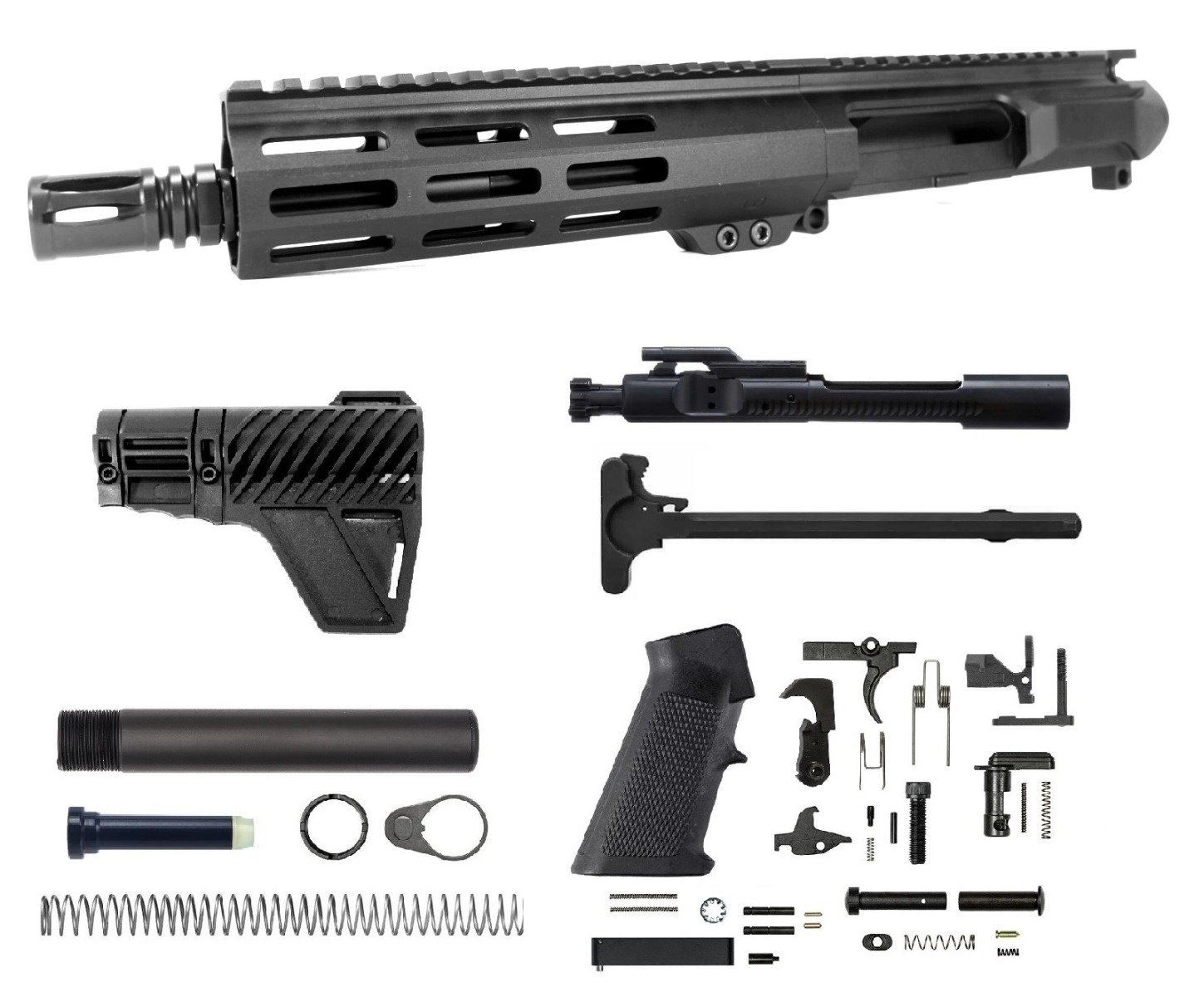PRO2A LEFT HAND 7.5" 7.62x39 1/10 Pistol Length Melonite M-LOK AR-15 Upper Kit 