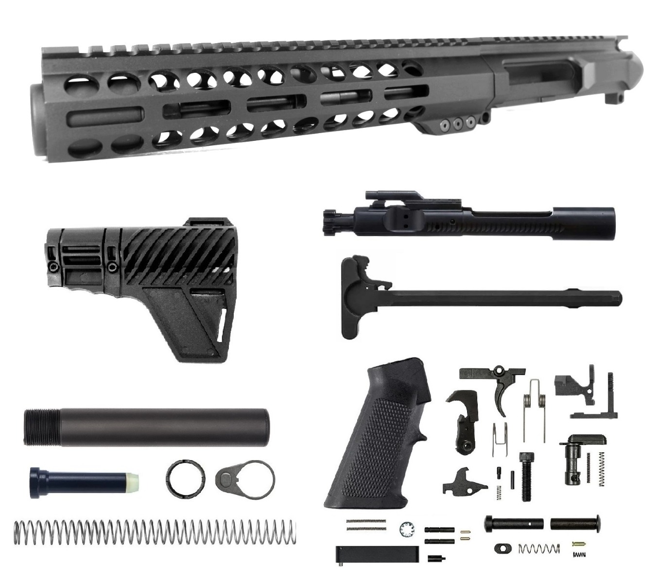 8 inch LEFT HANDED AR-15 5.56 NATO Upper w/Can Complete Kit | Fast Shipping | Lifetime Warranty