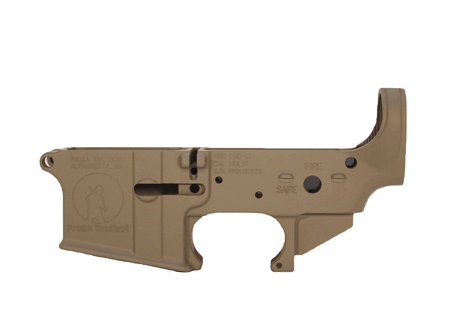 AR-15 Milspec Stripped Lower Receiver FDE by Pro2A Tactical