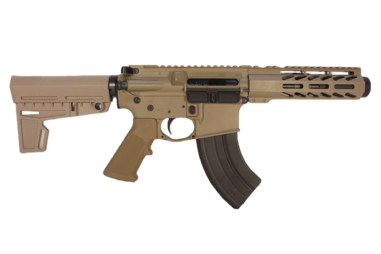 5 inch AR-15 7.62x39 M-LOK Complete Pistol FDE COLOR