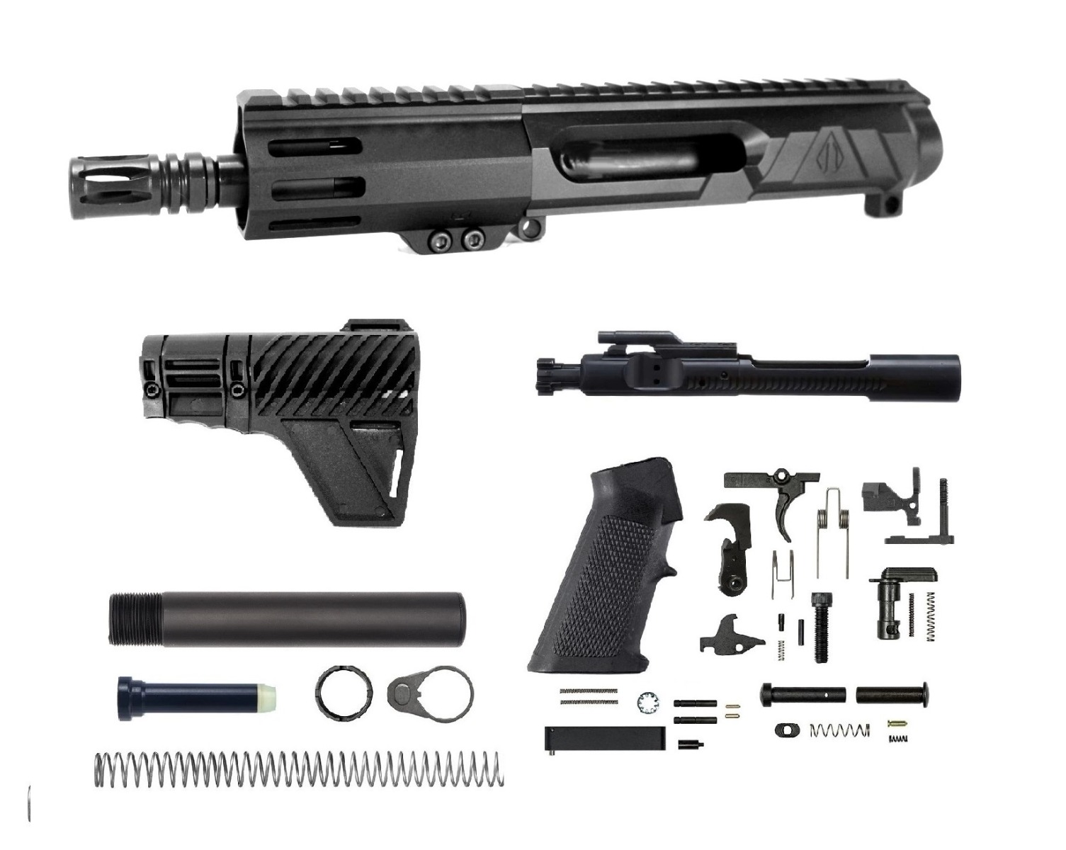 5 inch LEFT HANDED AR-15 NR Side Charging 300 Blackout Nitride M-LOK Upper Kit Suppressor Ready | Pro2A Tactical
