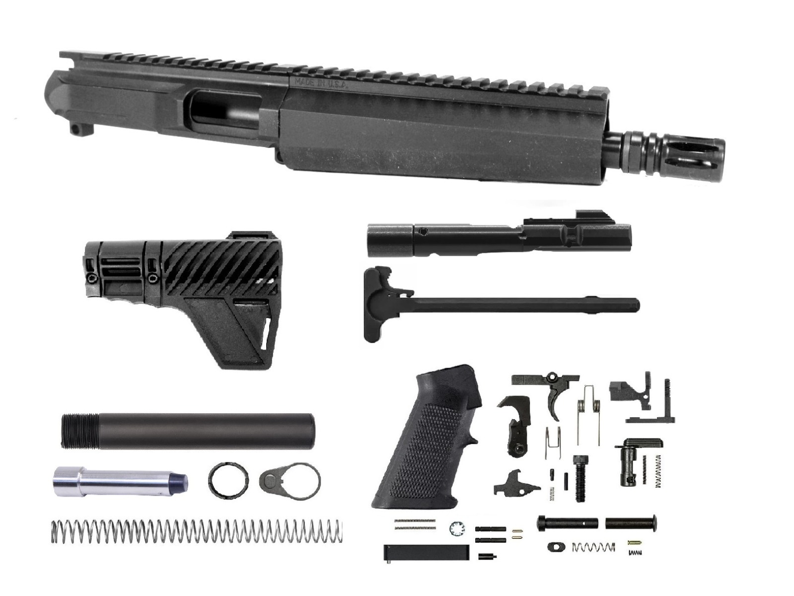 8 inch AR-15 AR-V MP5 Style 9mm Pistol Caliber Melonite Upper Complete Kit | Fast Shipping | US MADE