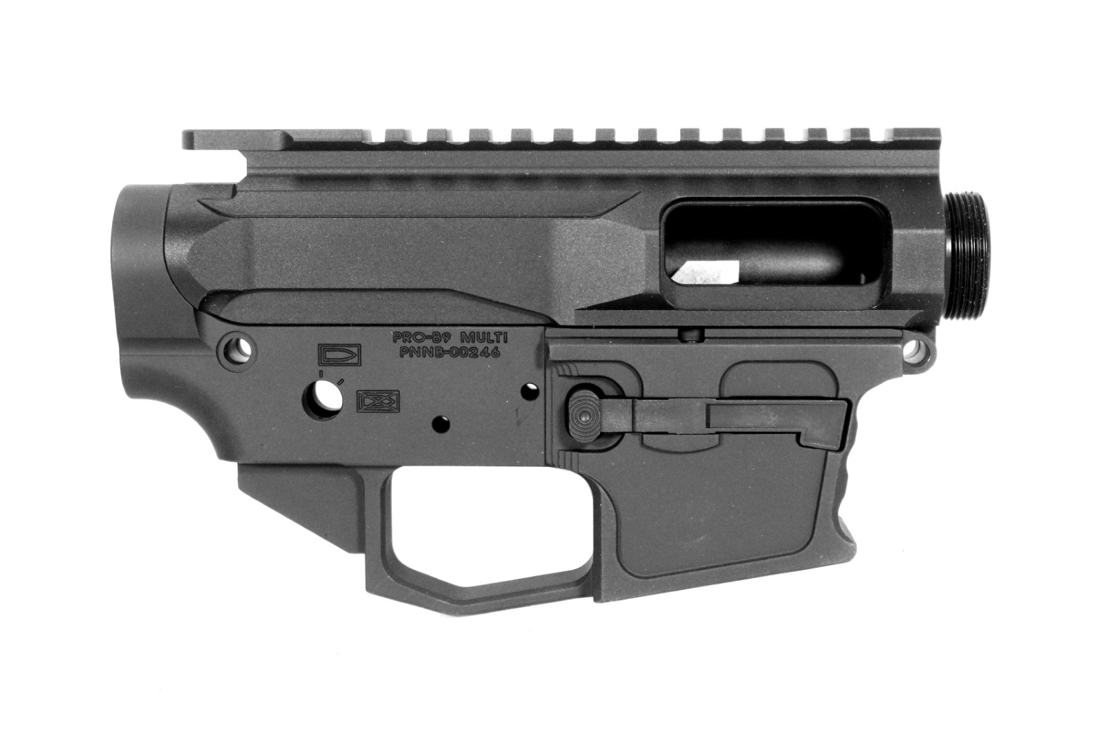 Pro2A AR-45 45 ACP/10mm Stripped Billet Upper / Lower Receiver Set - Black