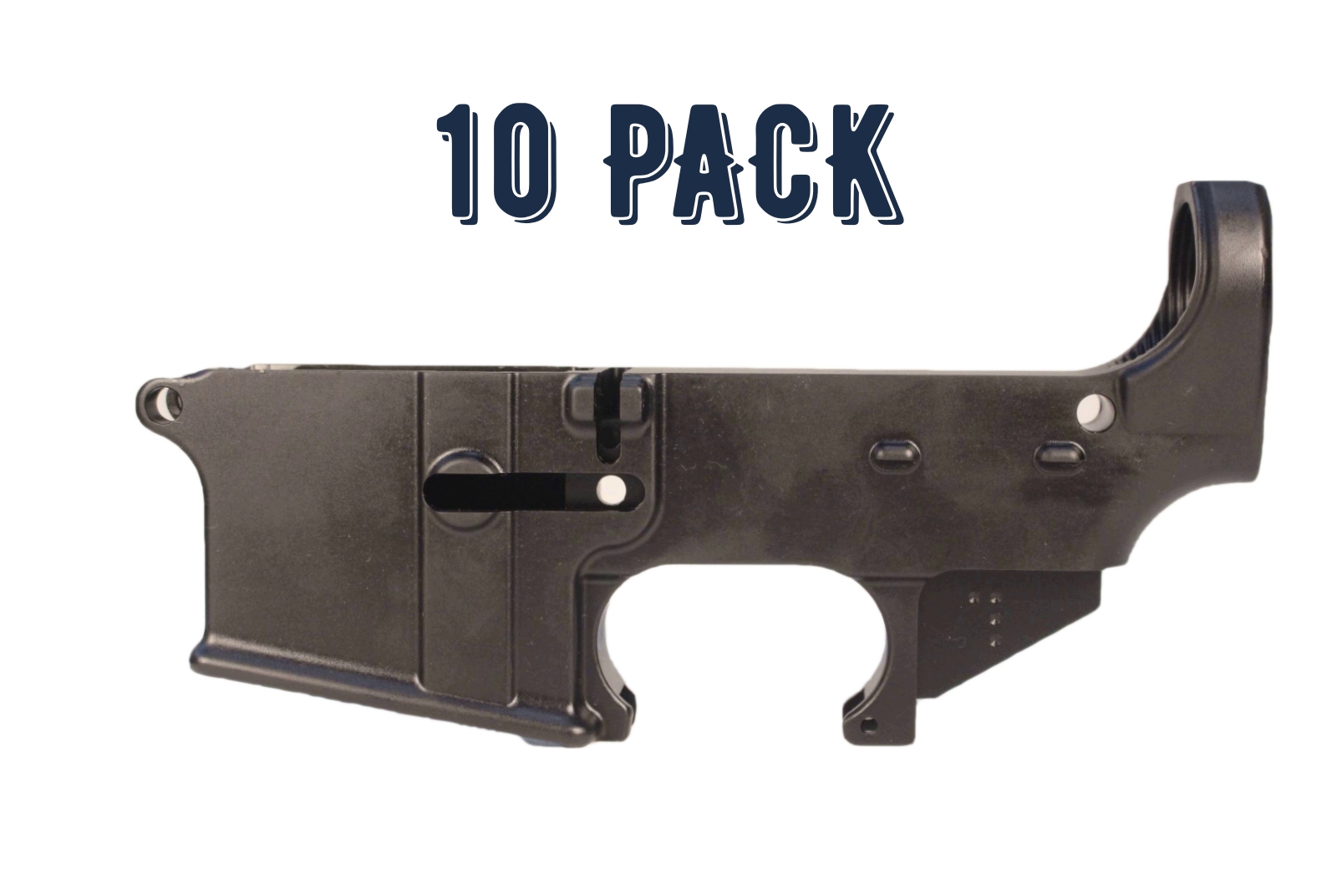 80% AR-15 Lower Receiver - Anodized Black - 10 PACK