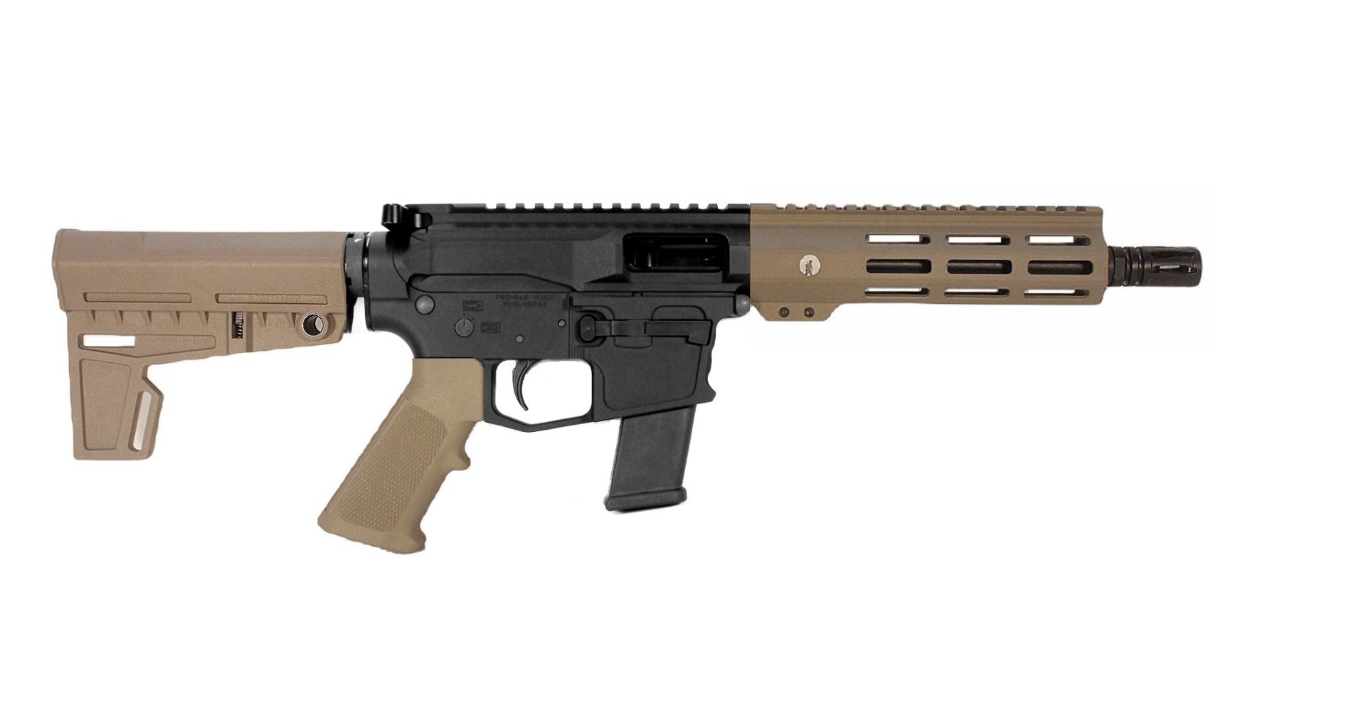 8.5 inch 45 ACP AR-45 PIstol in BLK/FDE