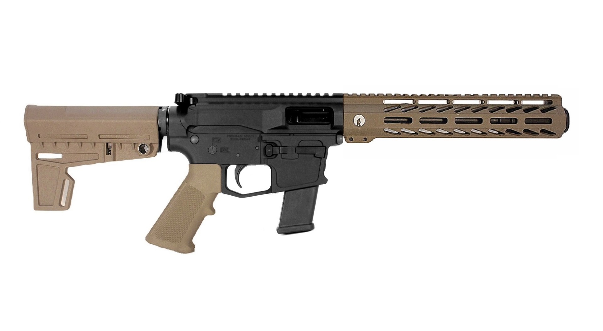 8.5 inch 10mm AR15 Pistol in BLK/FDE