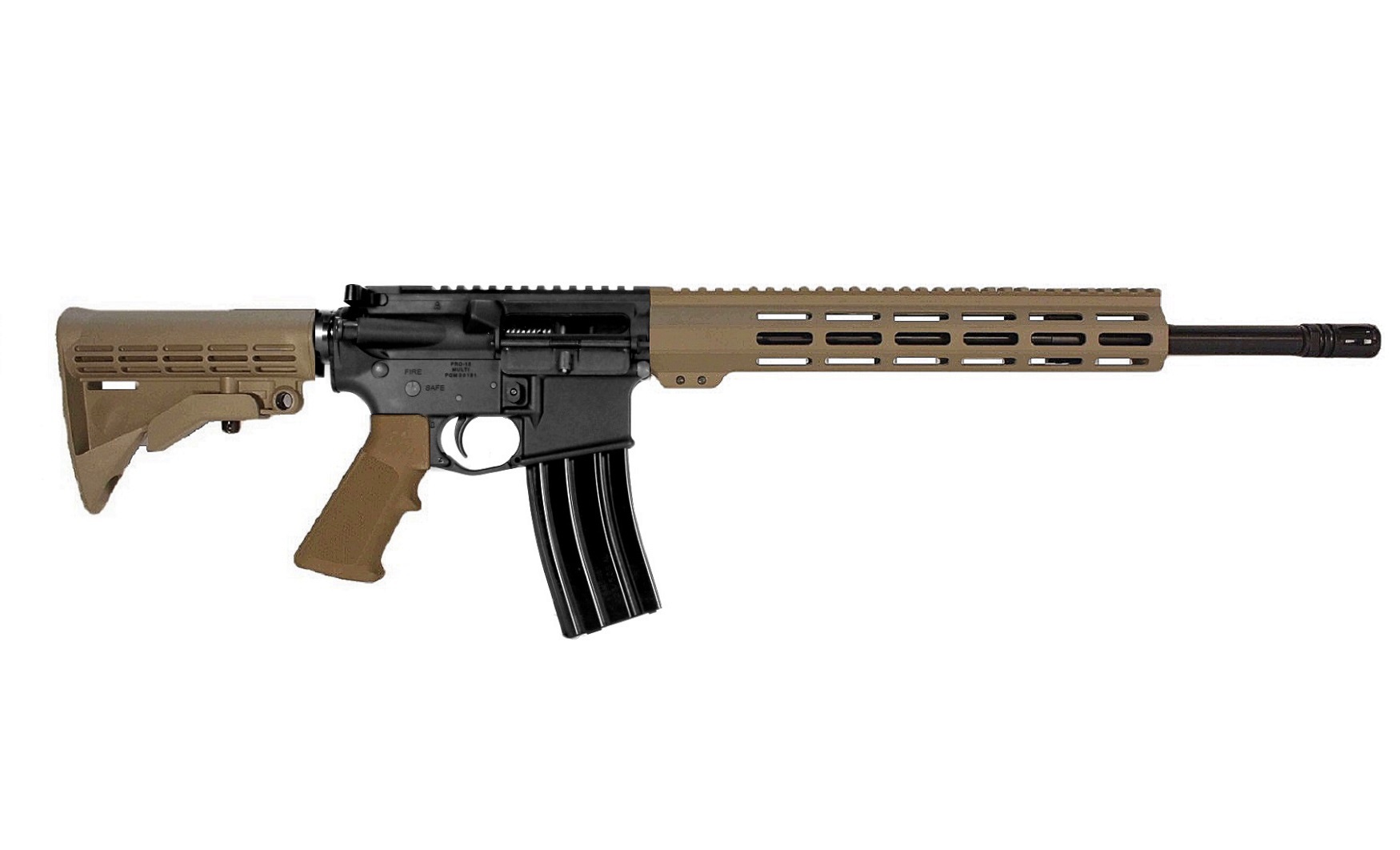 16 inch 6.8 SPC II AR Rifle in BLK/FDE