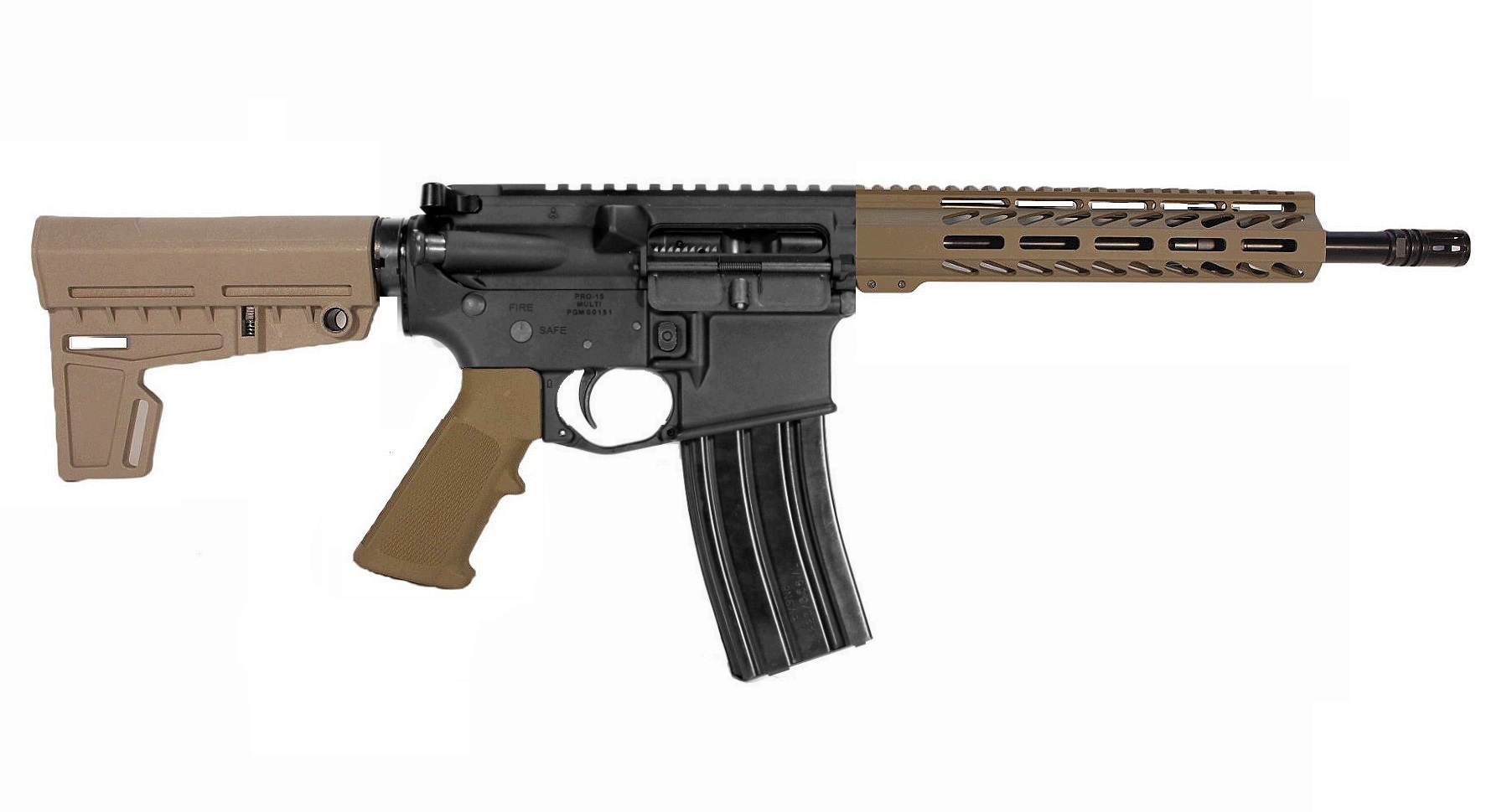 12.5 inch 6.5 Grendel AR Pistol in BLK/FDE