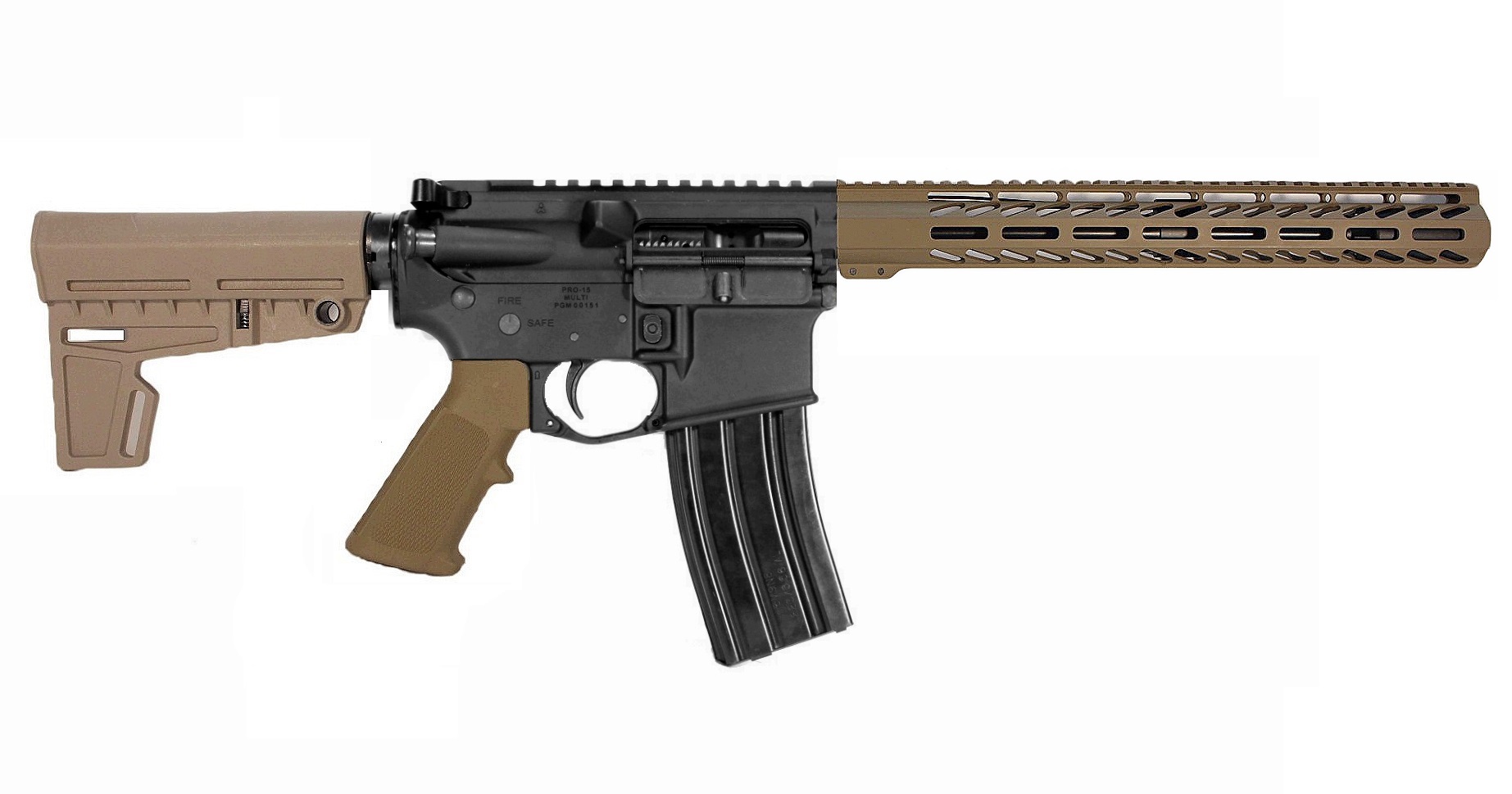 12.5 inch 6.5 Grendel AR Pistol BLK/FDE Color 