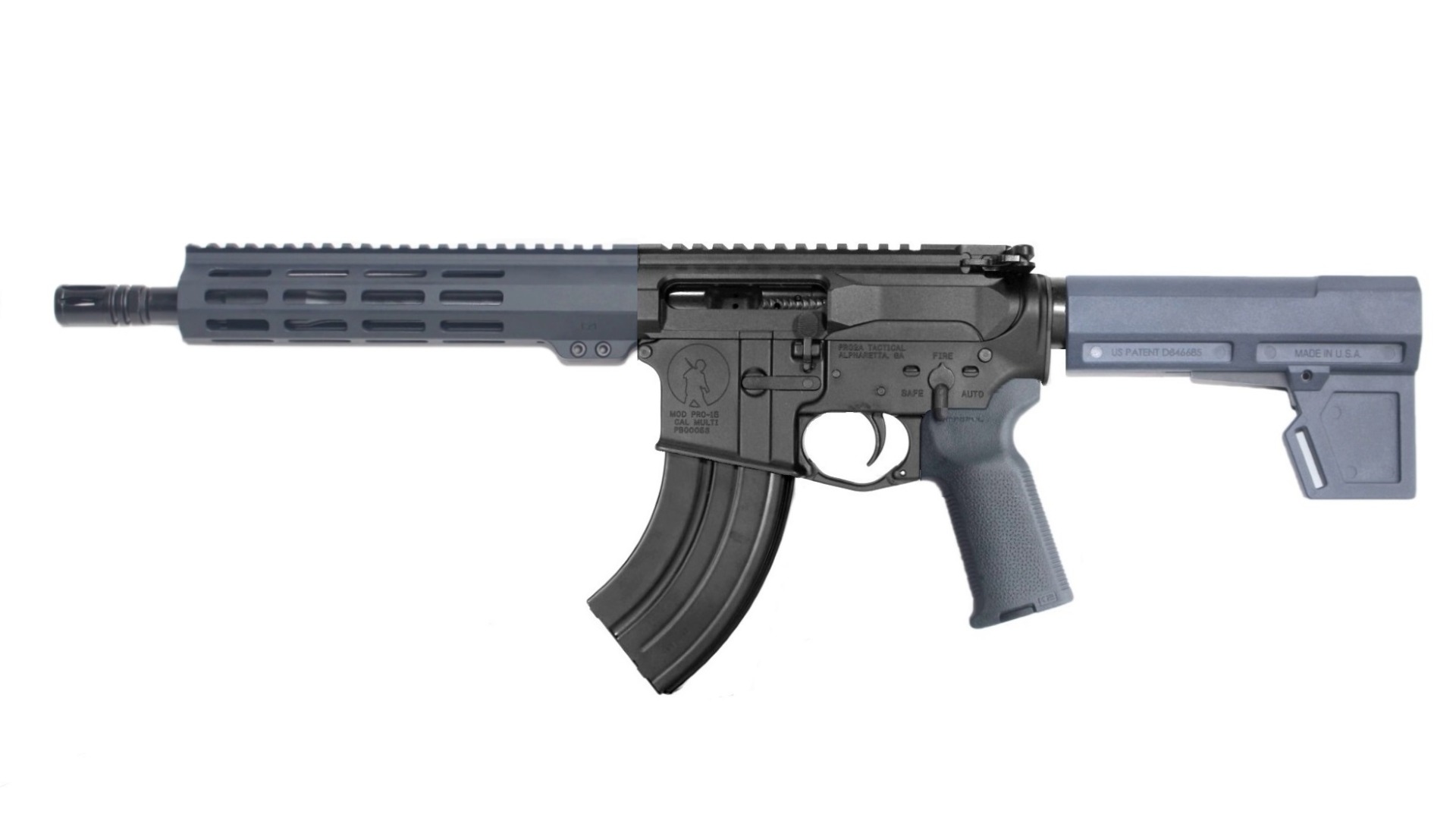 10.5 inch LEFT 7.62x39 AR-15 Pistol BLK/FDE
