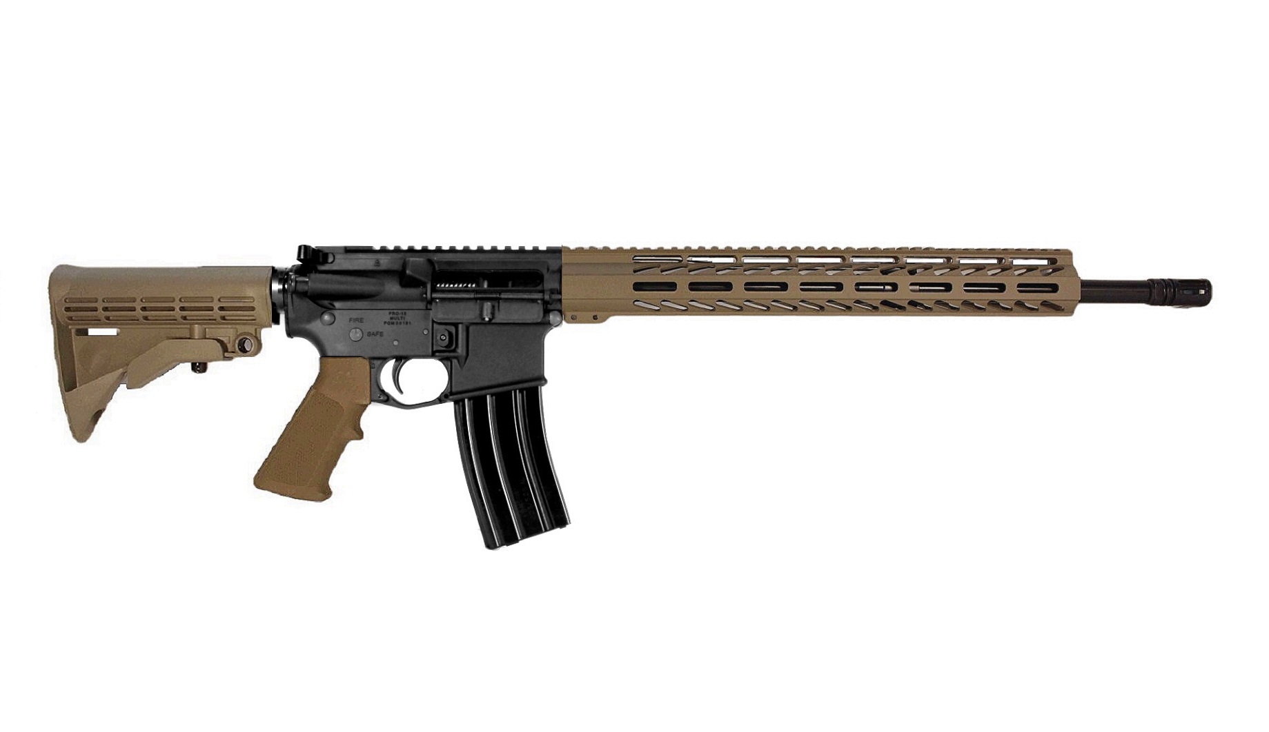 18 inch 6.8 SPC II AR15 Rifle in BLK/FDE