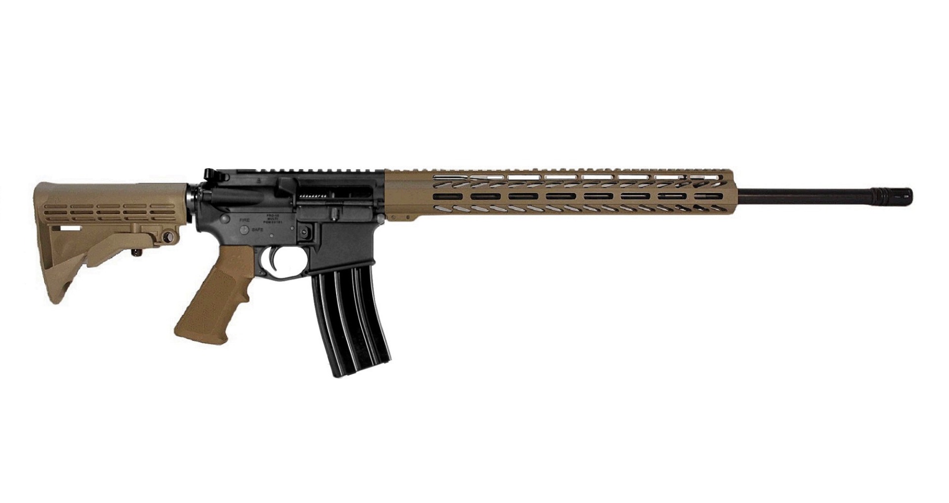 22 inch 6.8 SPC II AR Rifle in BLK/FDE