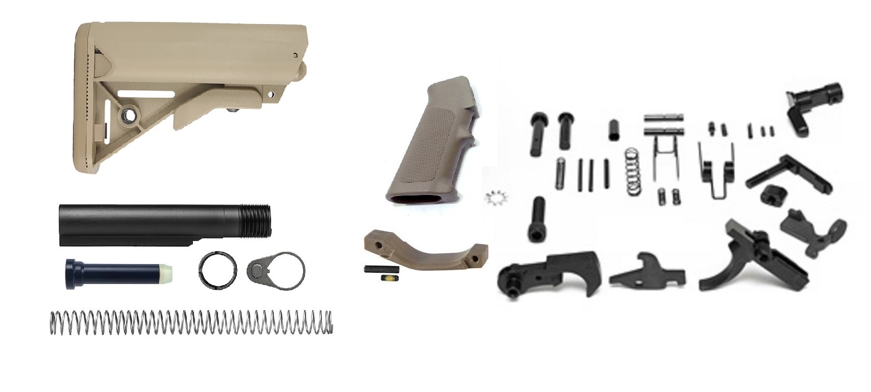 AR-15 Sopmod Lower Build Kit - FDE