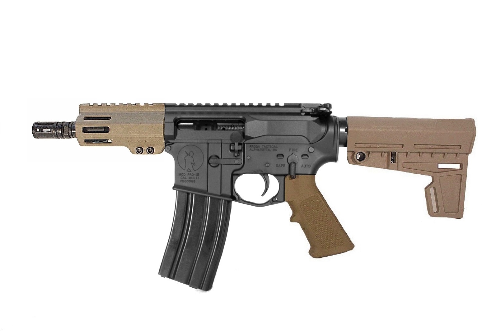 5" 5.56 LEFT HAND AR-15 Pistol BLK/FDE Color 