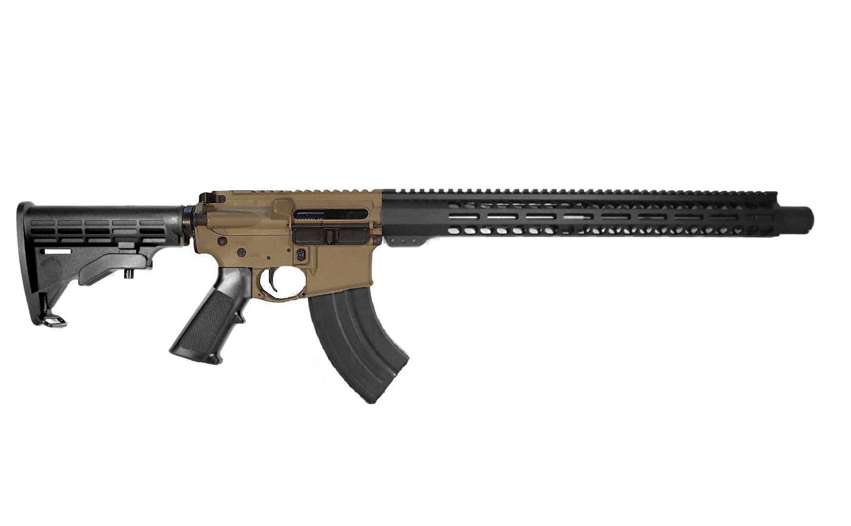 16 inch 7.62x39 FDE/BLK 2 Tone AR Rifle 