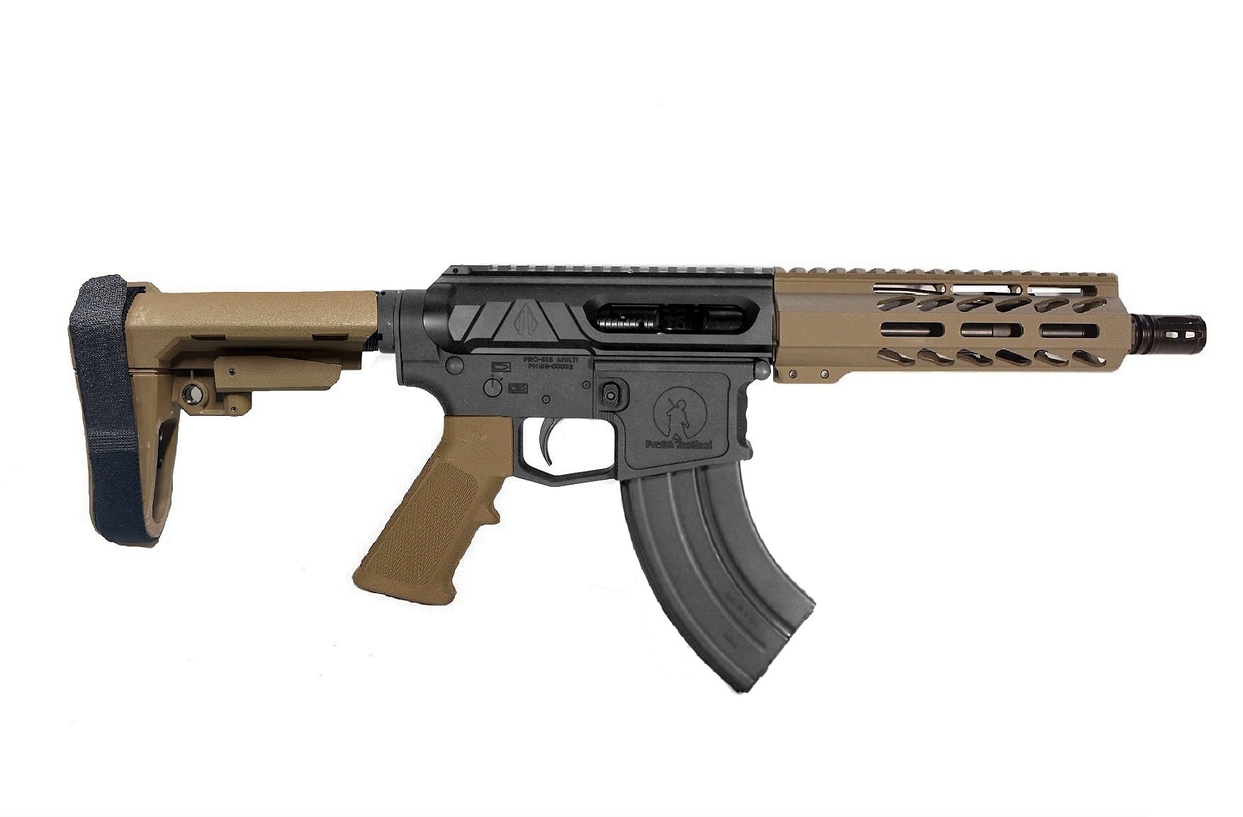 7.5" 7.62x39 Valiant AR Pistol BLK/FDE