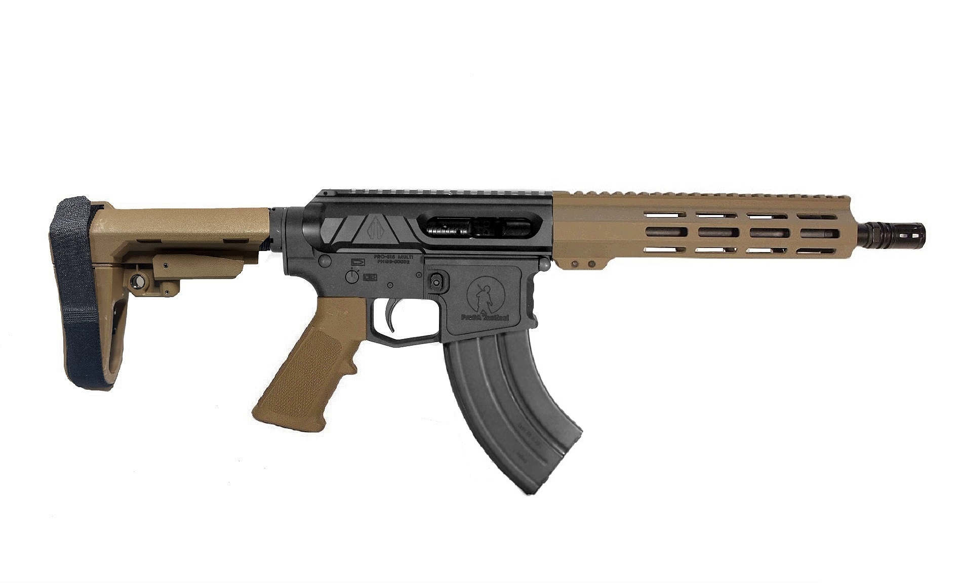 10.5" 7.62x39 Valiant AR Pistol BLK/FDE