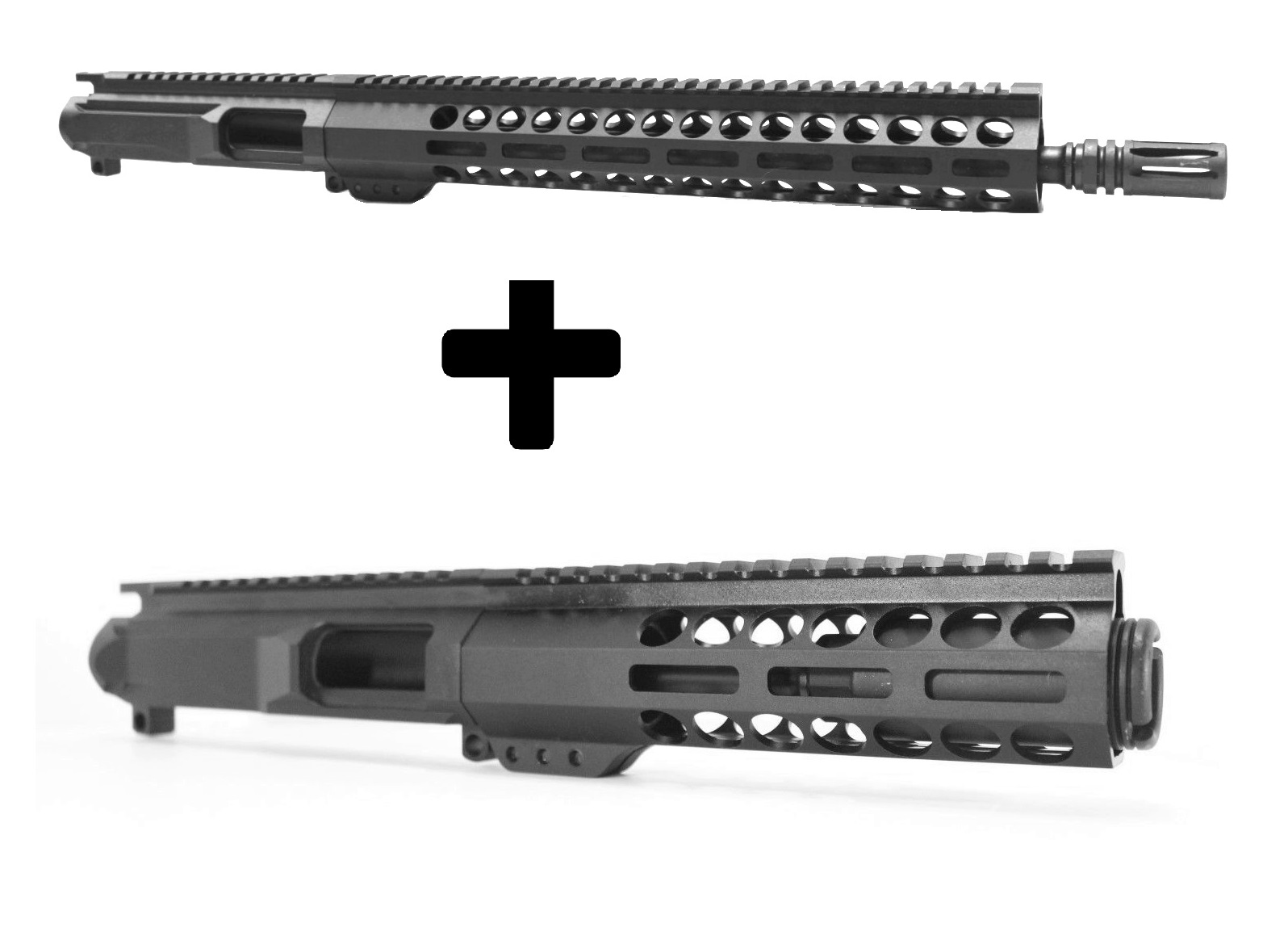 16 inch AR-15 9mm Pistol Caliber Melonite Upper + 5 inch 9mm AR-15 Upper Sale 