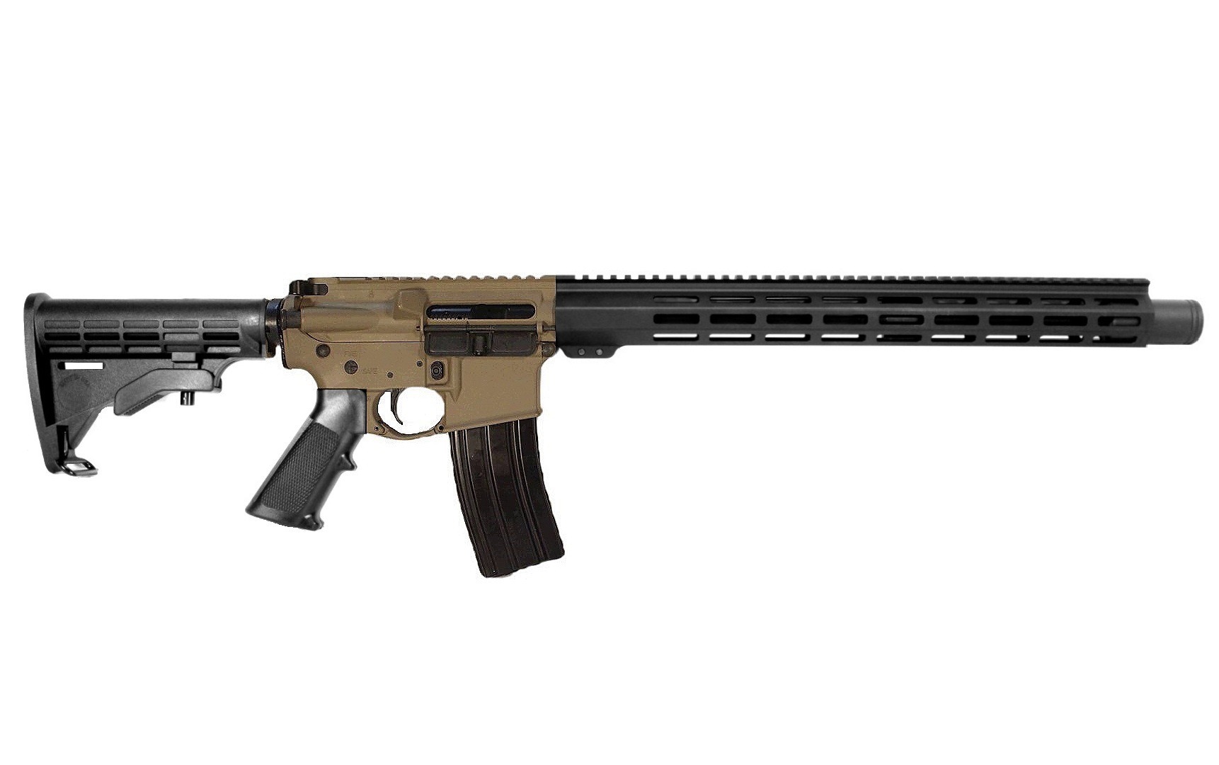 16 inch 5.56 AR Rifle 2 Tone FDE Black 