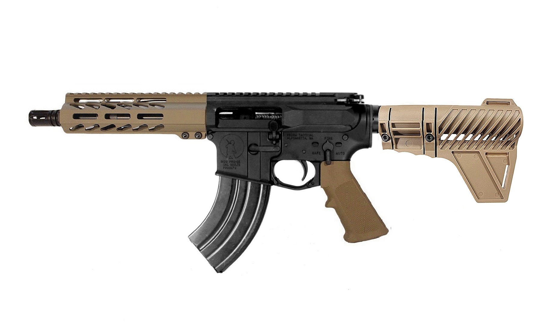 7.5 inch LEFT 7.62x39 Pistol BLK and FDE