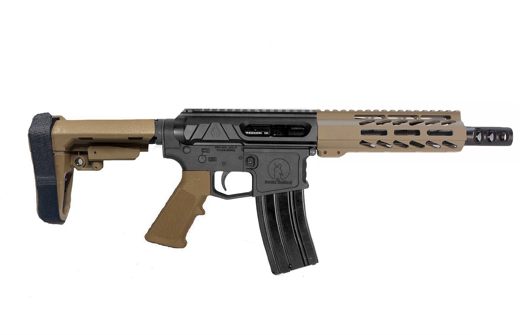 P2A VALIANT 7.5" 12.7x42 (50 Beowulf) 1/20 Pistol Length Melonite M-LOK Pistol - BLK/FDE