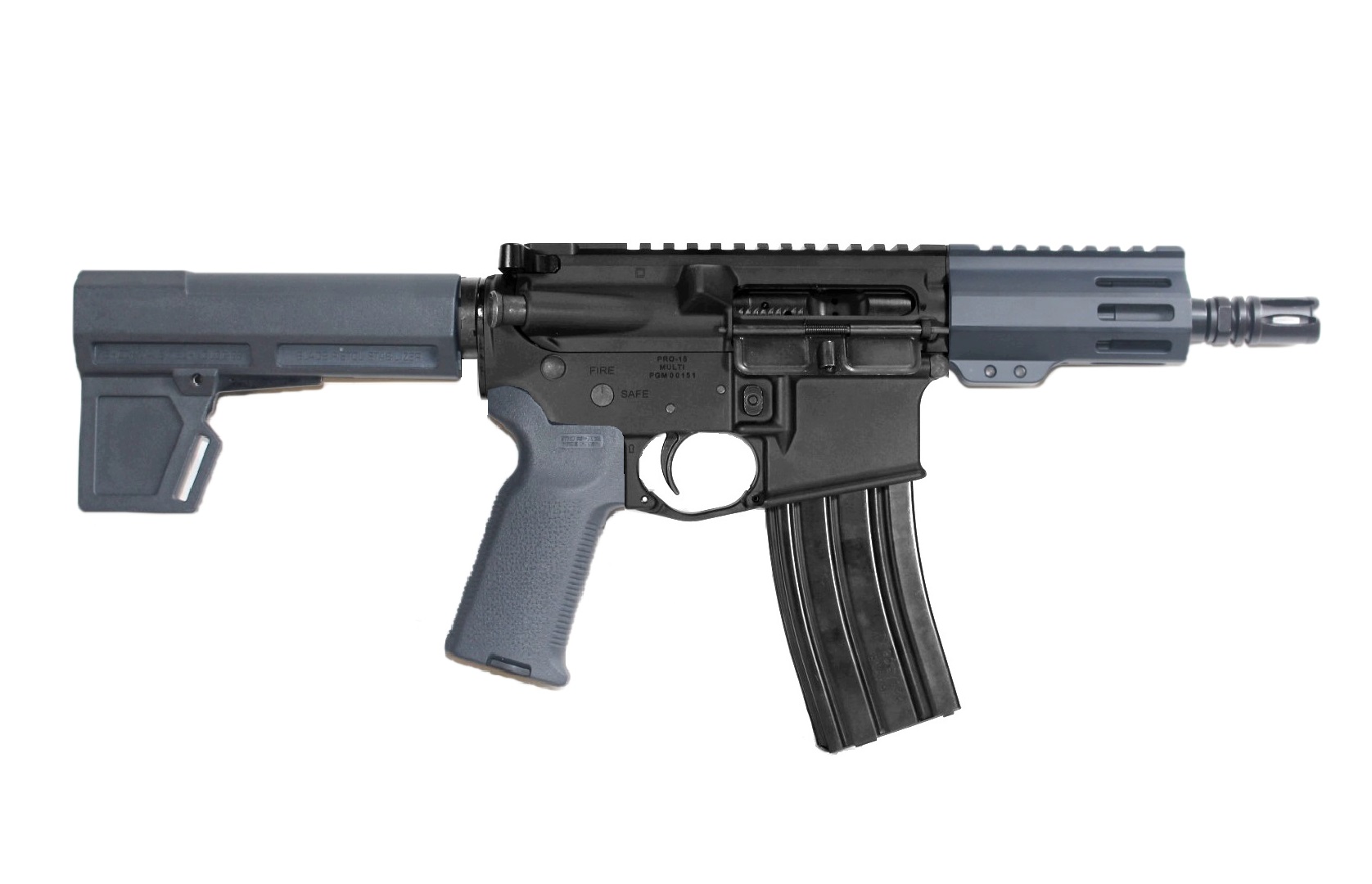 P2A PATRIOT 5" 300 Blackout 1/5 Micro Length Melonite M-LOK Pistol - Suppressor Ready - BLK/GRAY