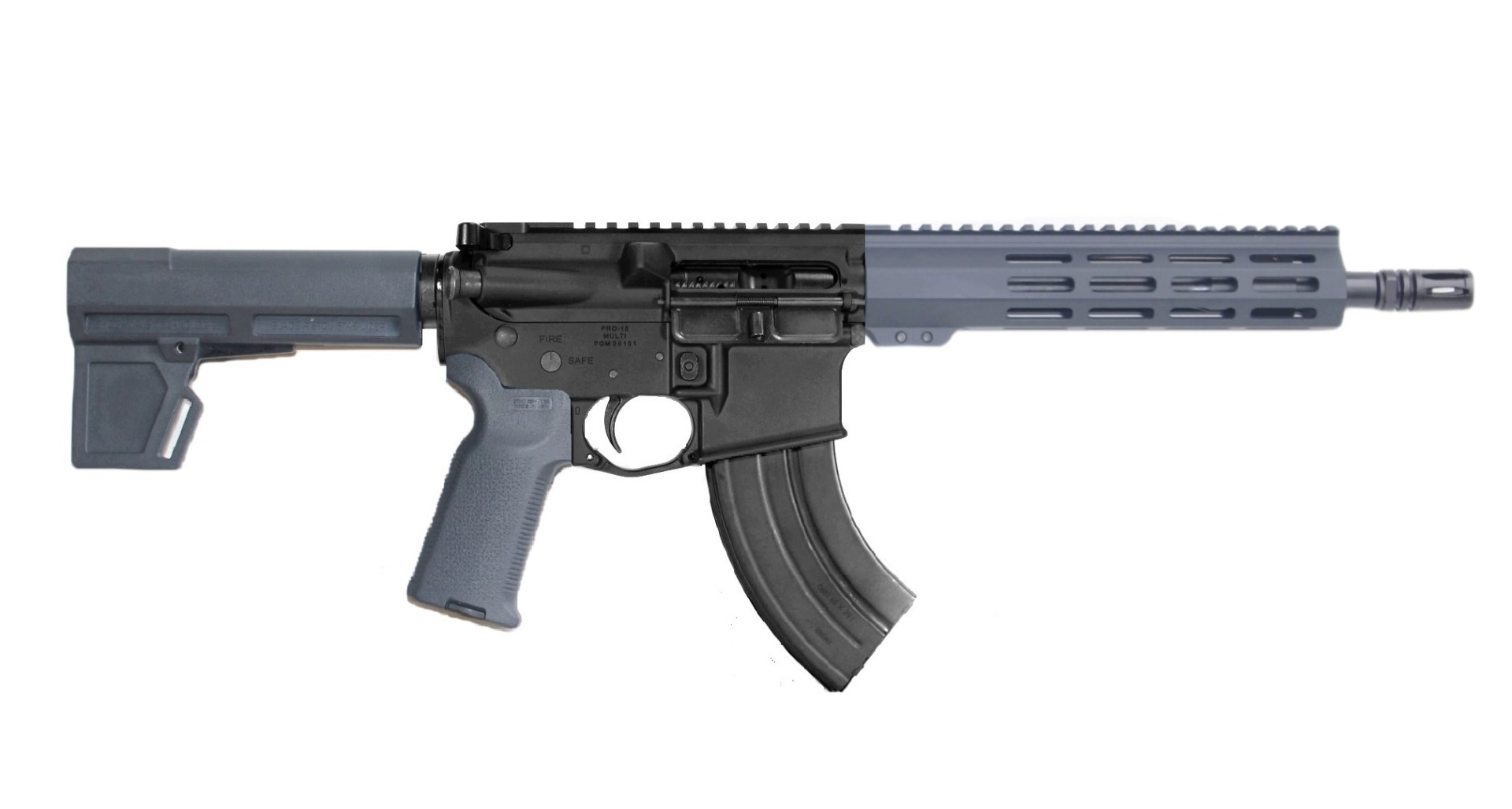 P2A PATRIOT 10.5" 7.62x39 1/10 Carbine Length Melonite M-LOK Pistol - BLK/GRAY