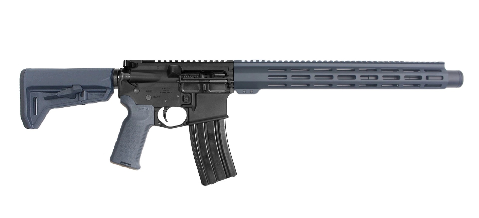 P2A PATRIOT 13.7" 5.56 NATO 1/7 Mid Length Melonite M-LOK Rifle with Can - Pinned & Welded - BLK/GRAY