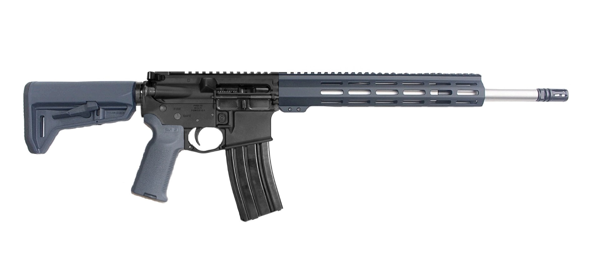P2A PATRIOT 16" 223 Wylde 1/7 Mid Length Stainless Premium M-LOK Rifle - BLK/GRAY