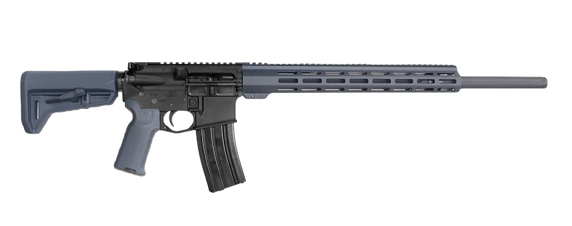 P2A PATRIOT 22" 223 Wylde 1/7 Rifle Length Melonite Fluted Heavy Bull Barrel Rifle - BLK/GRAY