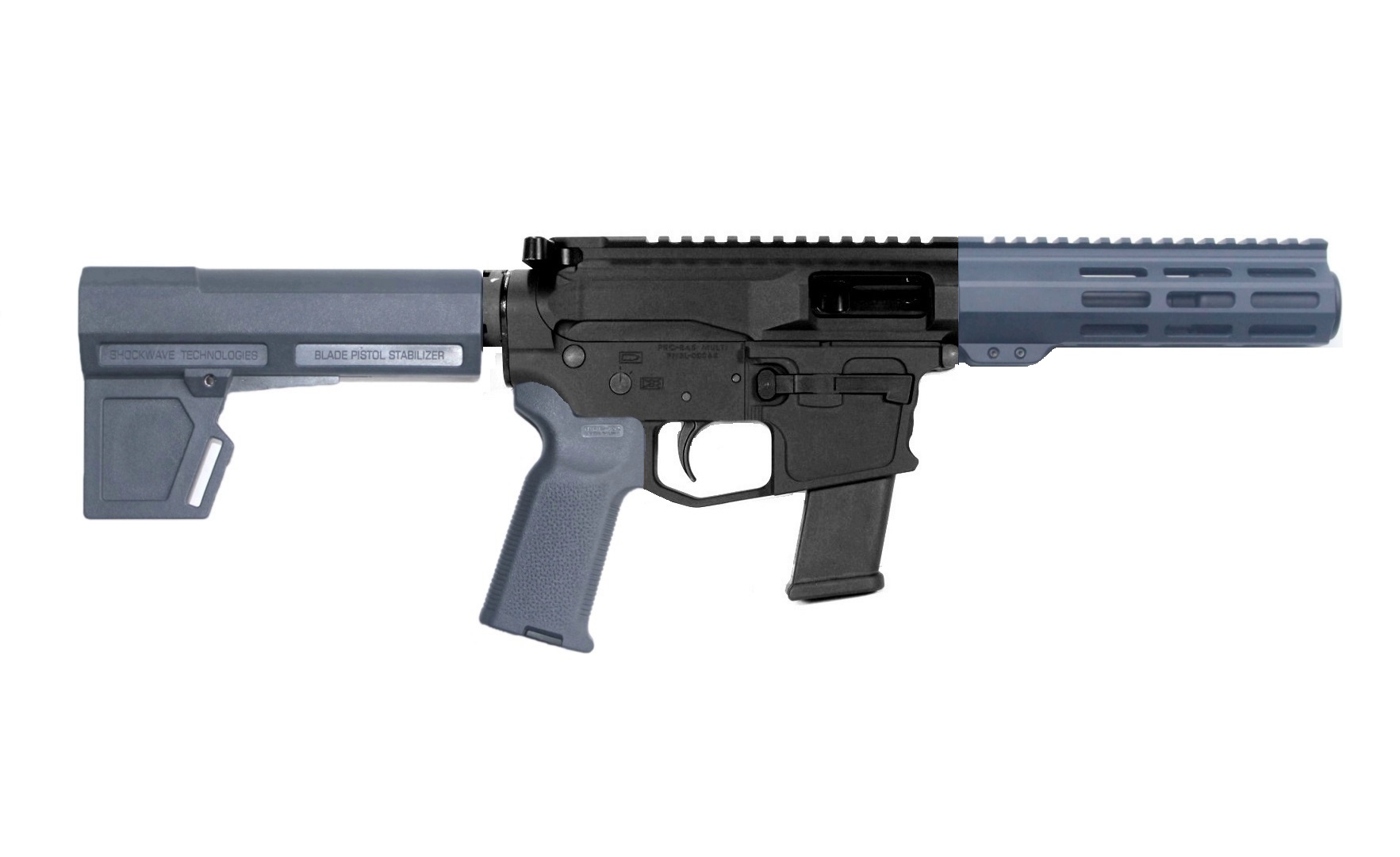 P2A PATRIOT 5.5" 10mm 1/16 Pistol Caliber Melonite M-LOK Pistol - BLK/GRAY