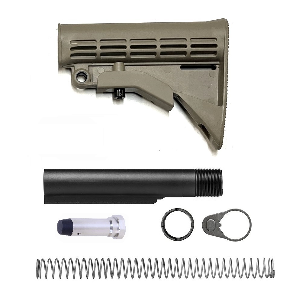 AR-10 / AR-308 Milspec M4 Stock Kit - FDE | Pro2a Tactical