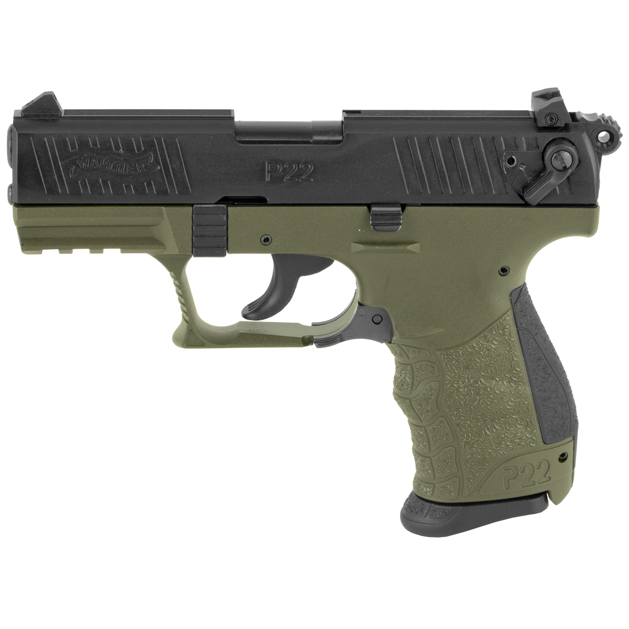 WALTHER P22Q 22LR 3.42 10RD MLTRY GRN
