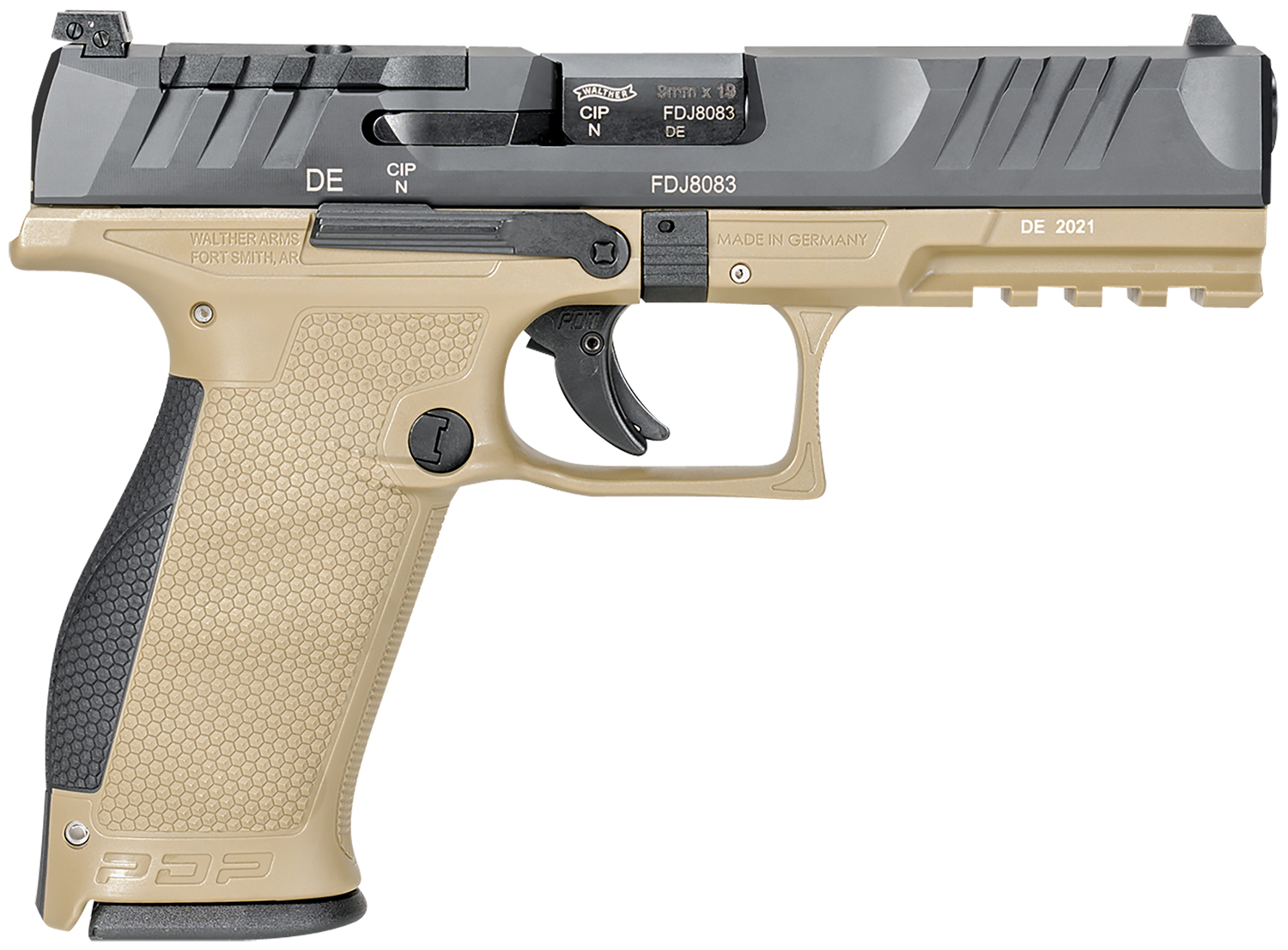 WALTHER 2858380 PDP 9MM 4.5 FULL OR      2TN TAN  18RD