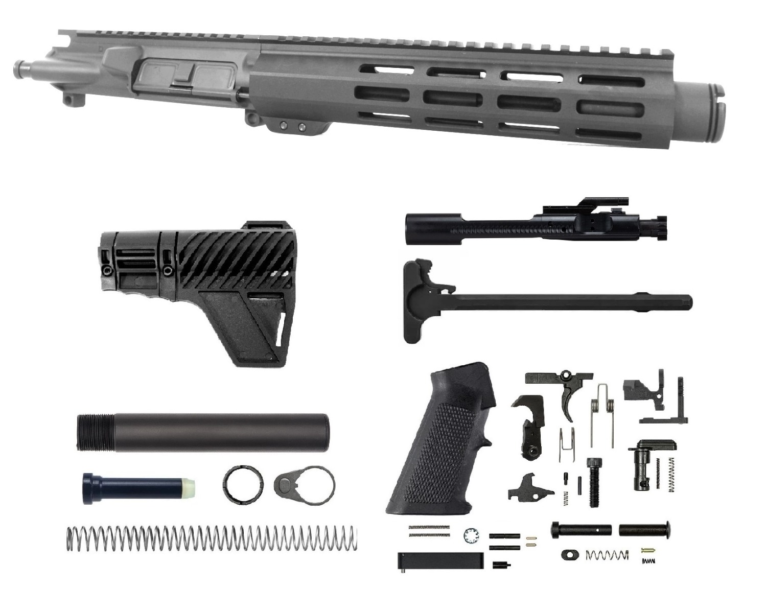 7.5 inch AR-15 AR15 AR 7.62x39 Pistol M-LOK Nitride Upper w/Flash Can Kit | Pro2A Tactical