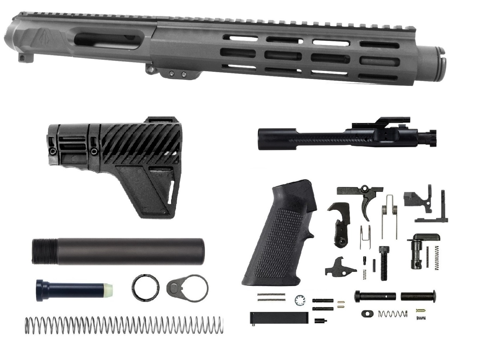7.5 inch AR-15 7.62x39 NR Side Charging M-LOK Nitride Upper w/Flash CAN Kit | Fast Shipping