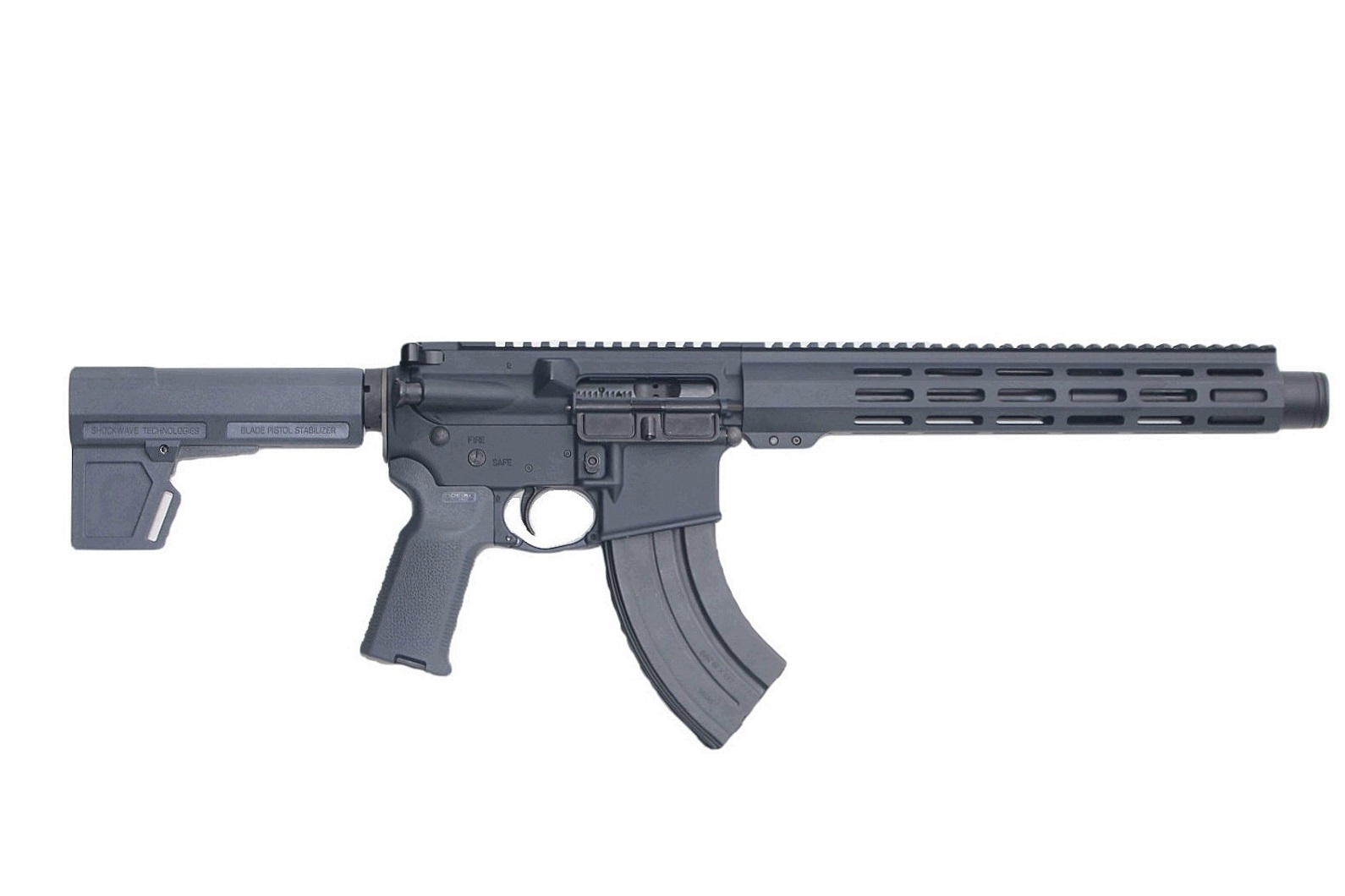 P2A PATRIOT 10.5" 9x39 Russian 1/7 Pistol Length Melonite M-LOK Pistol with Flash Can - GRAY