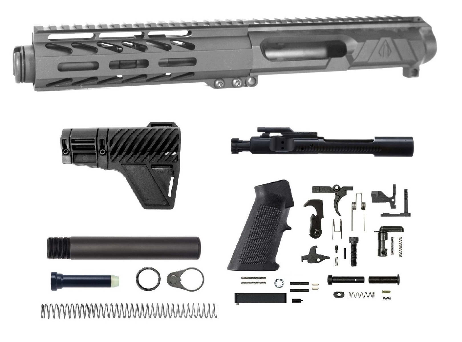 5 inch LEFT HANDED AR-15 NR Side Charging 5.56 NATO Melonite Upper w/Can Kit | Pro2A Tactical