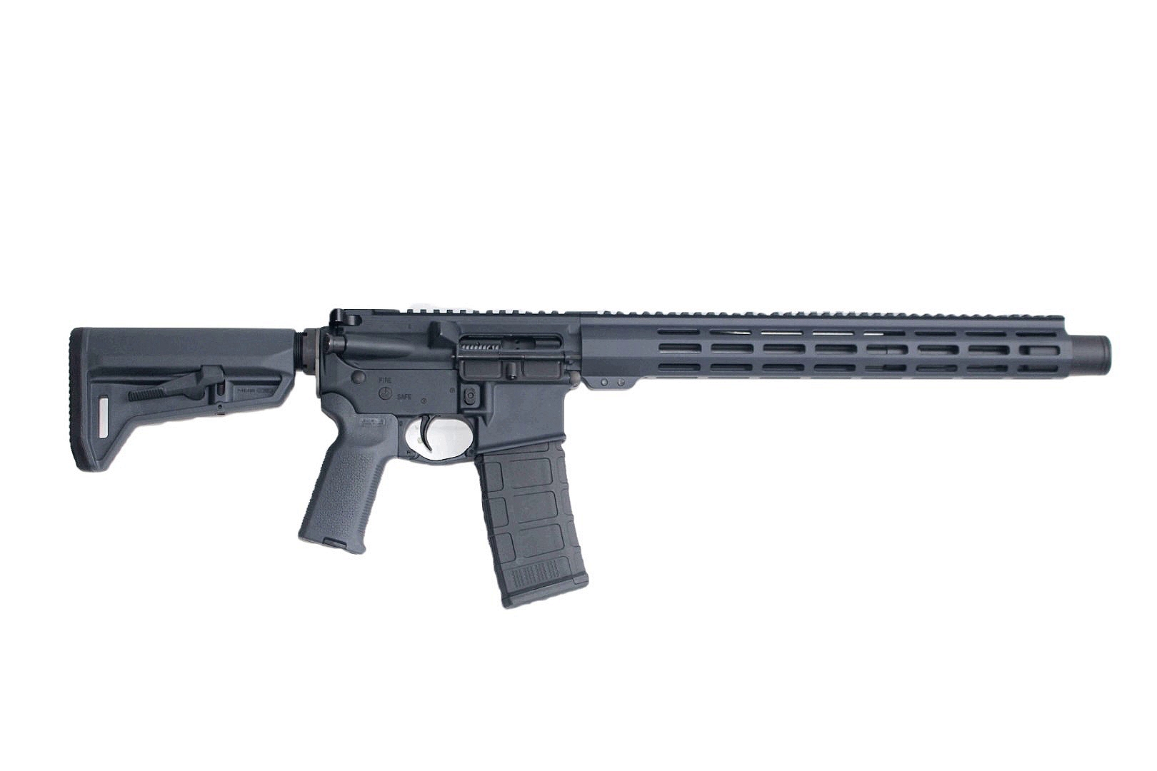 P2A PATRIOT 13.7" 5.56 NATO 1/7 Mid Length Melonite M-LOK Rifle with Flash Can - GRAY - Pinned & Welded