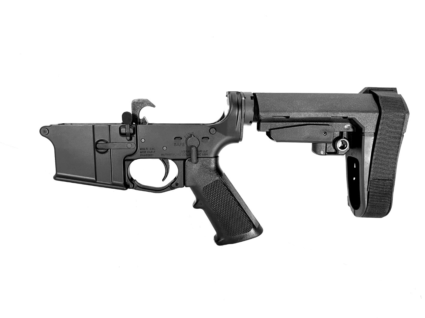 Complete Pistol UAR Ambidextrous AR-15 Lower Receiver with SBA3 Brace