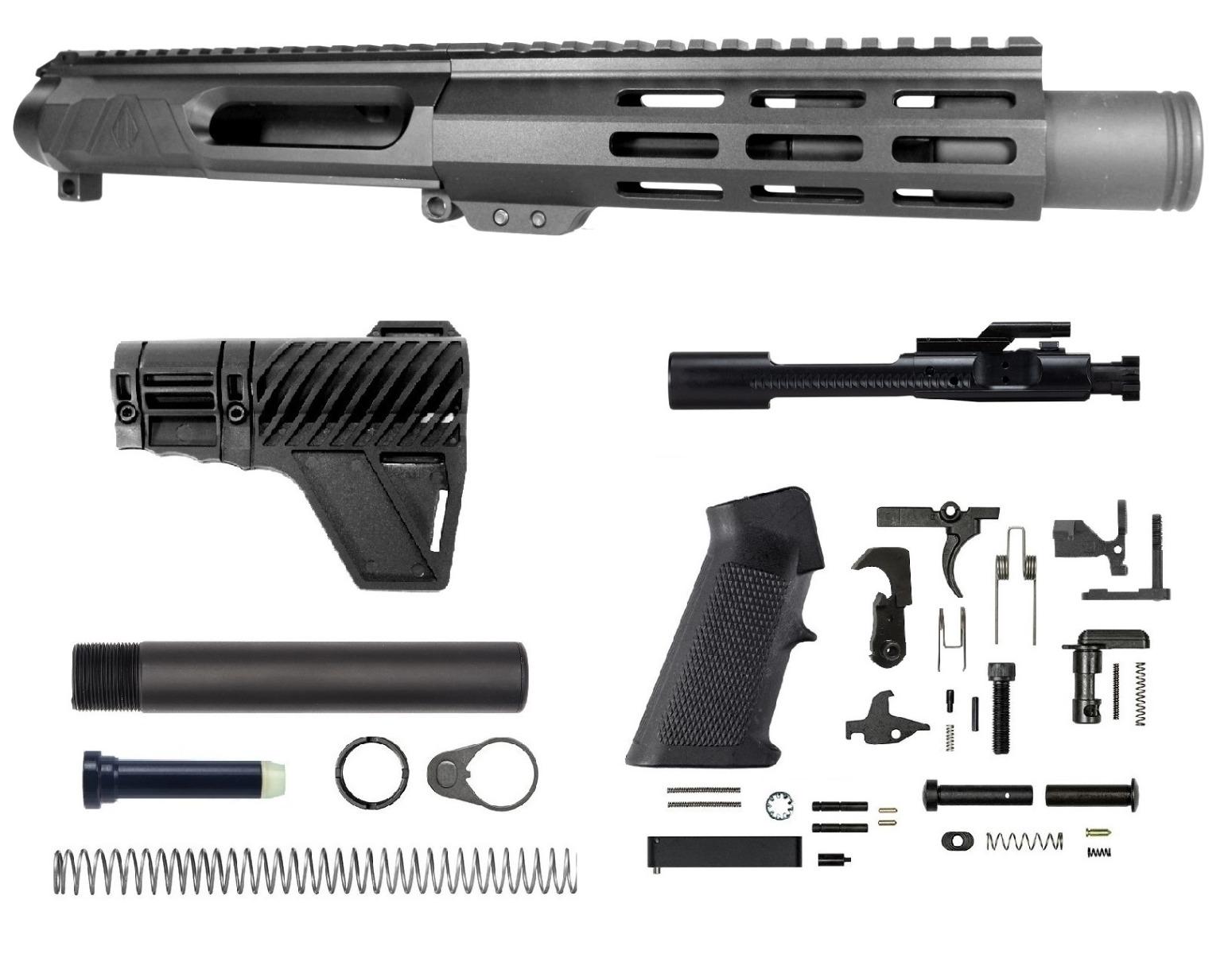 6 inch AR-15 Non Reciprocating Side Charging 300 BLACKOUT Melonite Upper w/Can Kit | Pro2A Tactical