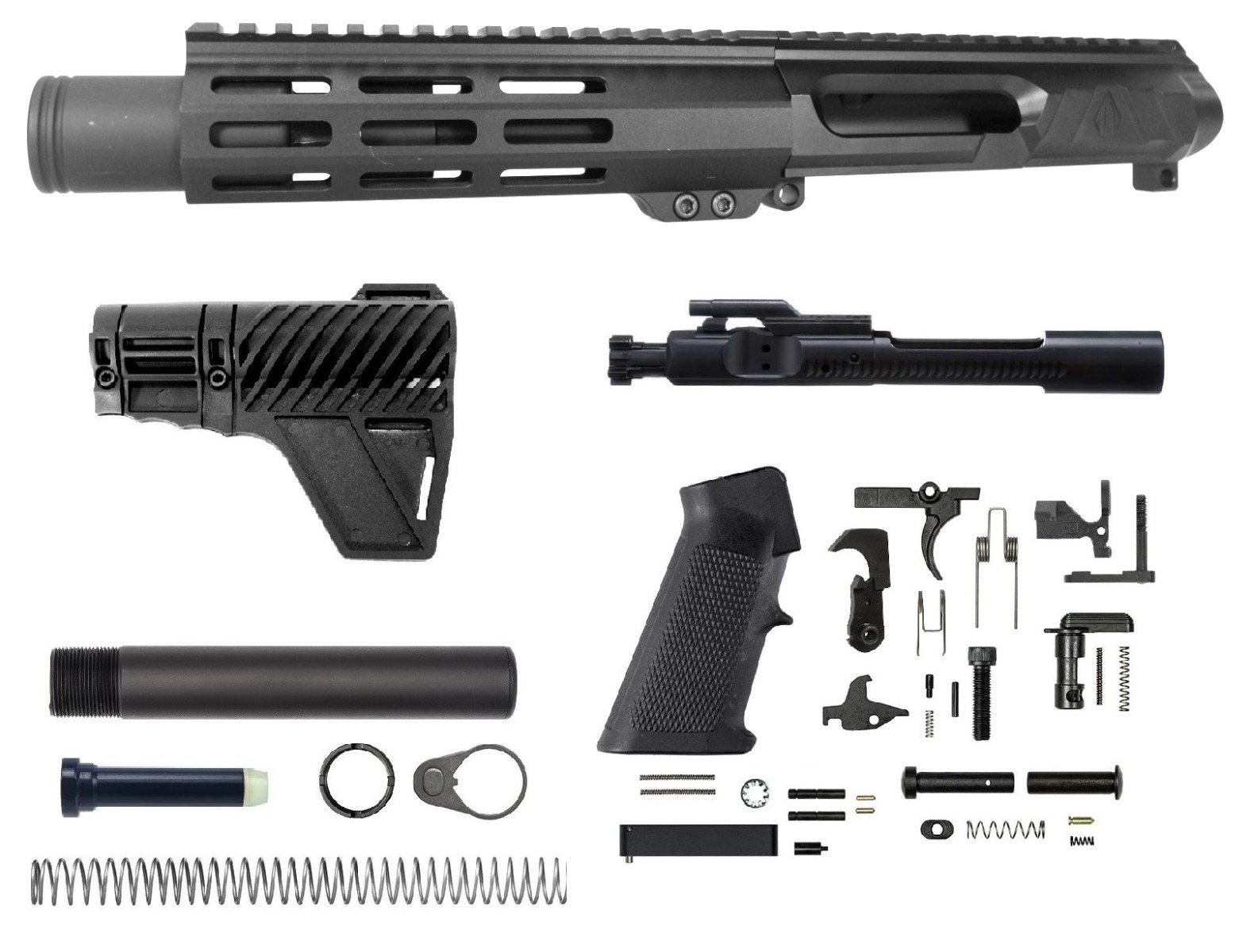 6 inch LEFT HANDED AR-15 NR Side Charging 300 Blackout Upper w/can Kit | Pro2A Tactical